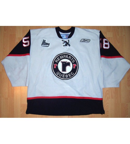 Custom QMJHL Quebec Remparts 2004 05 58 Maxime Lincourt Hockey Jersey Home White